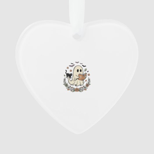 Oude Geest Kat Halloween Bloem Vector Ontwerp_1 Ornament (voorkant)
