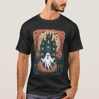 Oude Geest Spokenhuis Griezelige vleermuis Gotisch T-shirt