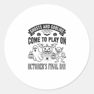Oude geesten en spoken Halloween shirt ontwerp_ Ronde Sticker