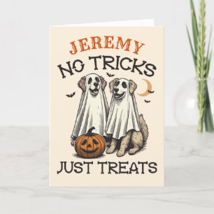 Oude Geesten Honden Trick or Treat Grappige Hallow Feestdagen Kaart