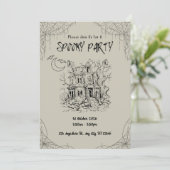 Oude Geestenhuis Griezelfeestje Kaart (Staand voorkant)