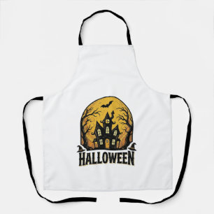 Oude Geestenhuis Halloween T-shirt Ontwerp_1 Schort