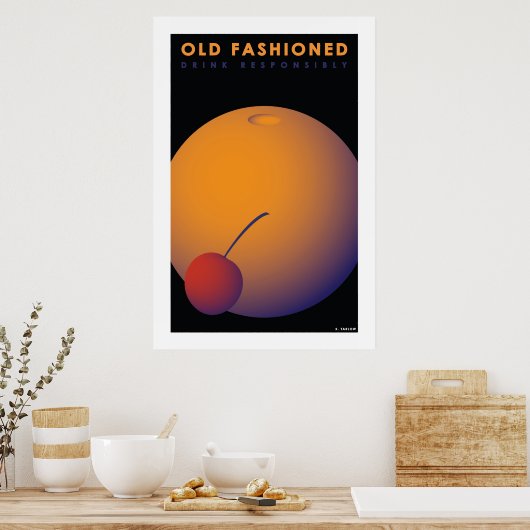 Oude gefaseerd (Poster voor groot archiefpapier) Poster (Keuken)