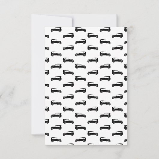 Oude, gefaseerde Antiek auto's - ACHTERGRONDKLEUR Bedankkaart (Voorkant)