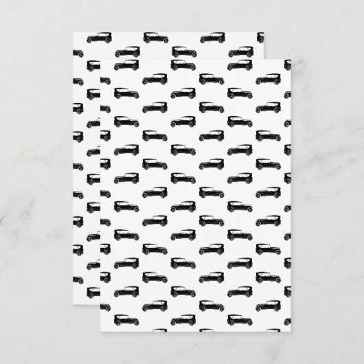 Oude, gefaseerde Antiek auto's - ACHTERGRONDKLEUR Bedankkaart (Voorkant / Achterkant)