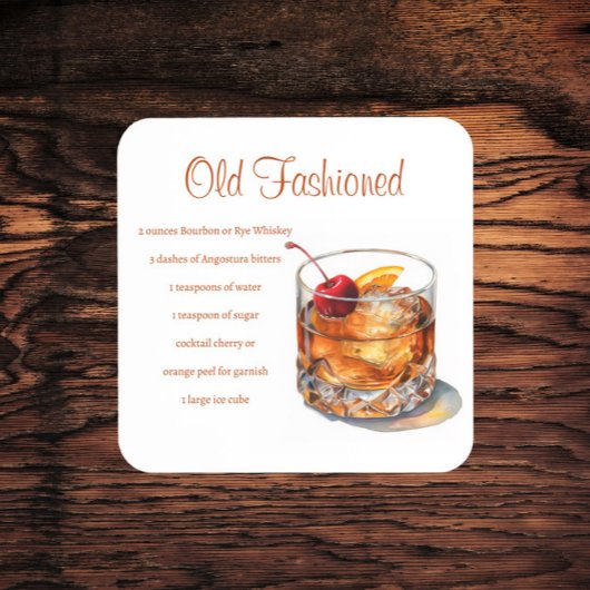 Oude gefaseerde Drink Recipe Bier Onderzetter