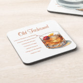 Oude gefaseerde Drink Recipe Bier Onderzetter (Linkerzijde)