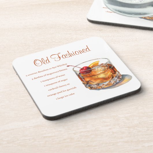 Oude gefaseerde Drink Recipe Bier Onderzetter (Linkerzijde)