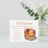 Oude gefaseerde Drink Recipe Briefkaart (Staand voorkant)