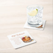 Oude gefaseerde Drink Recipe Kartonnen Onderzetters (Insitu)