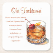 Oude gefaseerde Drink Recipe Kartonnen Onderzetters (Voorkant)