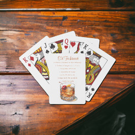Oude gefaseerde Drink Recipe Pokerkaarten
