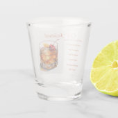 Oude gefaseerde Drink Recipe Shot Glas (Achterkant)