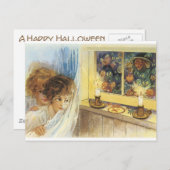 Oude gefaseerde Halloween-hosts en -oblins Briefkaart (Voorkant / Achterkant)