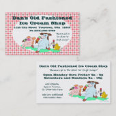 Oude, gefaseerde ijsschoppen visitekaartje (Voorkant / Achterkant)