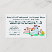 Oude, gefaseerde ijsschoppen visitekaartje (Achterkant)