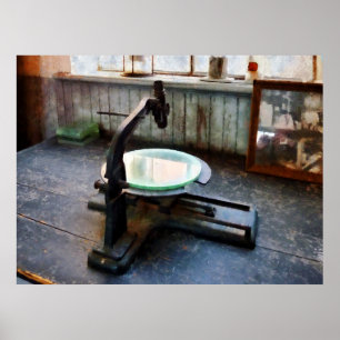 Oude gefaseerde microscoop poster