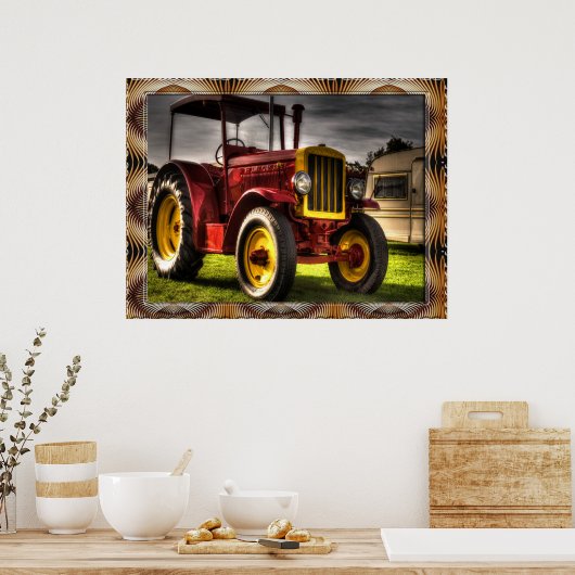 Oude gefaseerde Posters van trekkers (Keuken)