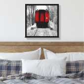Oude gefaseerde stoomtrein met rode cabine canvas afdruk (Insitu (Slaapkamer))