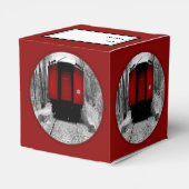 Oude gefaseerde stoomtrein met roodkastanjeveer B Bedankdoosjes (Achterkant)