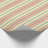 Oude gefaseerde strepen in Blauwgroen parelroze cr Cadeaupapier (Hoek)