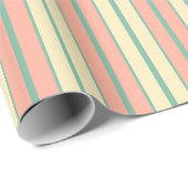 Oude gefaseerde strepen in Blauwgroen parelroze cr Cadeaupapier (Rol Hoek)