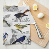 Oude gefaseerde vogels theedoek (Quarter Fold)