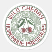 Oude gefashioned Cherry jam Stylized Fruit and Flo Ronde Sticker (Voorkant)