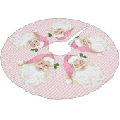 Oude gefashioned kerstman roze streep geborsteld kerstboom rok (Gekanteld)