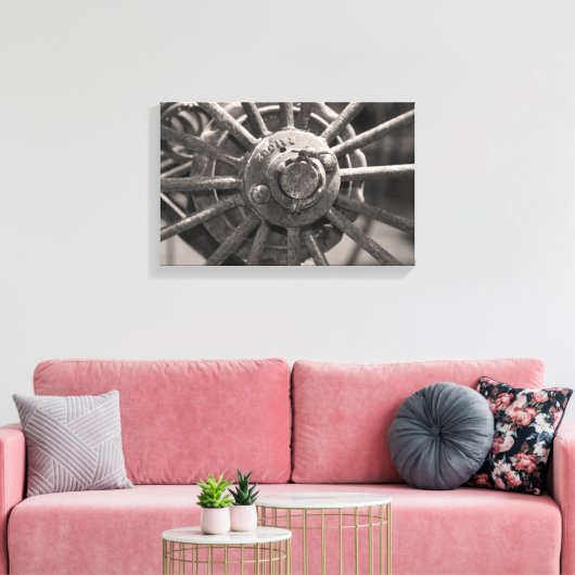 Oude gefibreerde zwoegen canvas afdruk (Insitu (Woonkamer))