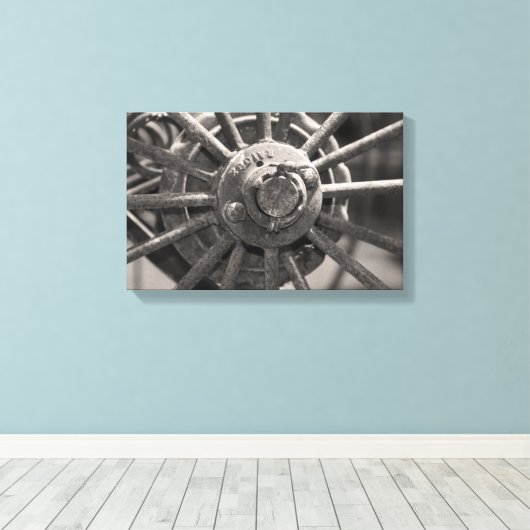 Oude gefibreerde zwoegen canvas afdruk (Insitu (Houten vloer))