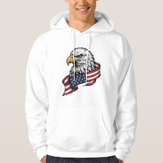 Oude Gegraveerde Adelaar Patriottisch Shirt Ontwer (Voorkant)