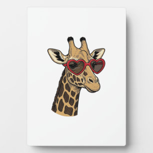 Oude Gegraveerde Giraffe Hart Zonnebril Design_1 Fotoplaat