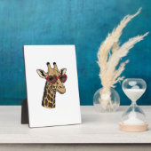 Oude Gegraveerde Giraffe Hart Zonnebril Design_1 Fotoplaat (Zijkant)