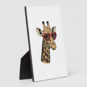 Oude Gegraveerde Giraffe Hart Zonnebril Design_1 Fotoplaat (Zijkant)
