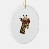 Oude Gegraveerde Giraffe Hart Zonnebril Design_1 Keramisch Ornament (Rechts)