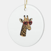 Oude Gegraveerde Giraffe Hart Zonnebril Design_1 Keramisch Ornament (Links)