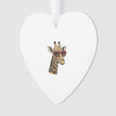 Oude Gegraveerde Giraffe Hart Zonnebril Design_1 Ornament (voorkant)