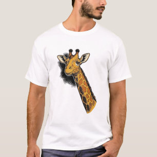 Oude Gegraveerde Mopshals Giraffe Shirt Ontwerp_1
