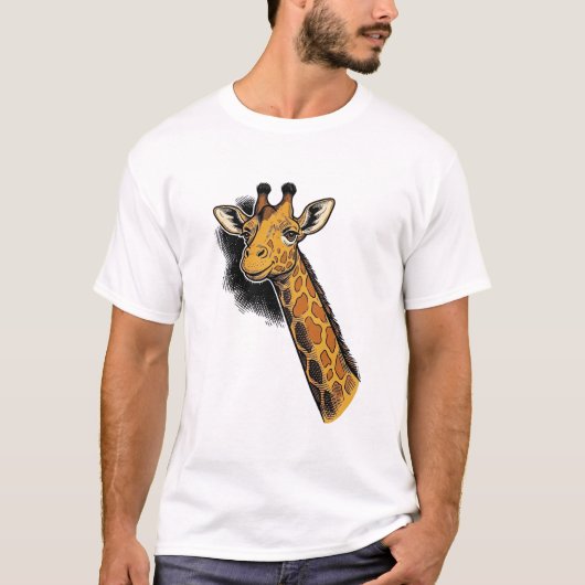 Oude Gegraveerde Mopshals Giraffe Shirt Ontwerp_1 (Voorkant)