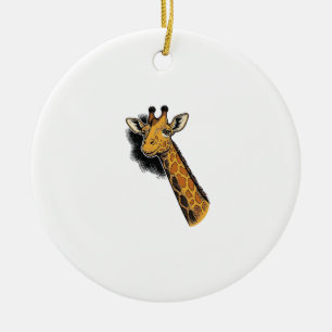 Oude Gegraveerde Mopshals Giraffe Shirt Ontwerp_1 Keramisch Ornament