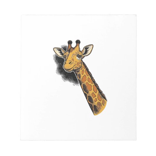 Oude Gegraveerde Mopshals Giraffe Shirt Ontwerp_1 Notitieblok (Voorkant)
