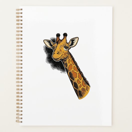Oude Gegraveerde Mopshals Giraffe Shirt Ontwerp_1 Planner (Voorkant)