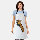 Oude Gegraveerde Mopshals Giraffe Shirt Ontwerp_1 Schort (Gedragen)