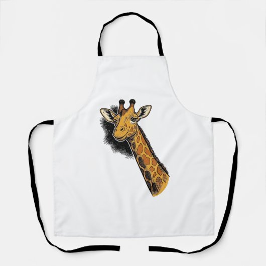 Oude Gegraveerde Mopshals Giraffe Shirt Ontwerp_1 Schort (Voorkant)