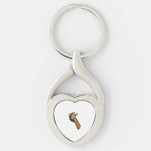 Oude Gegraveerde Mopshals Giraffe Shirt Ontwerp_1 Sleutelhanger
