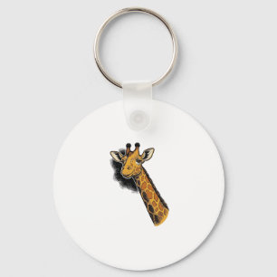 Oude Gegraveerde Mopshals Giraffe Shirt Ontwerp_1 Sleutelhanger