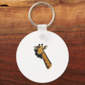 Oude Gegraveerde Mopshals Giraffe Shirt Ontwerp_1 Sleutelhanger (Voorkant)