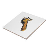 Oude Gegraveerde Mopshals Giraffe Shirt Ontwerp_1 Tegeltje (Zijkant)