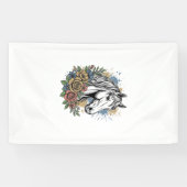 Oude gegraveerde paard bloem vector shirt ontwerp_ spandoek (Horizontaal)